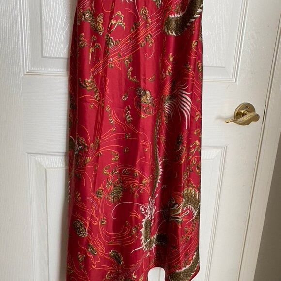sultry red dragon print natori slip dress - Picture 5 of 9